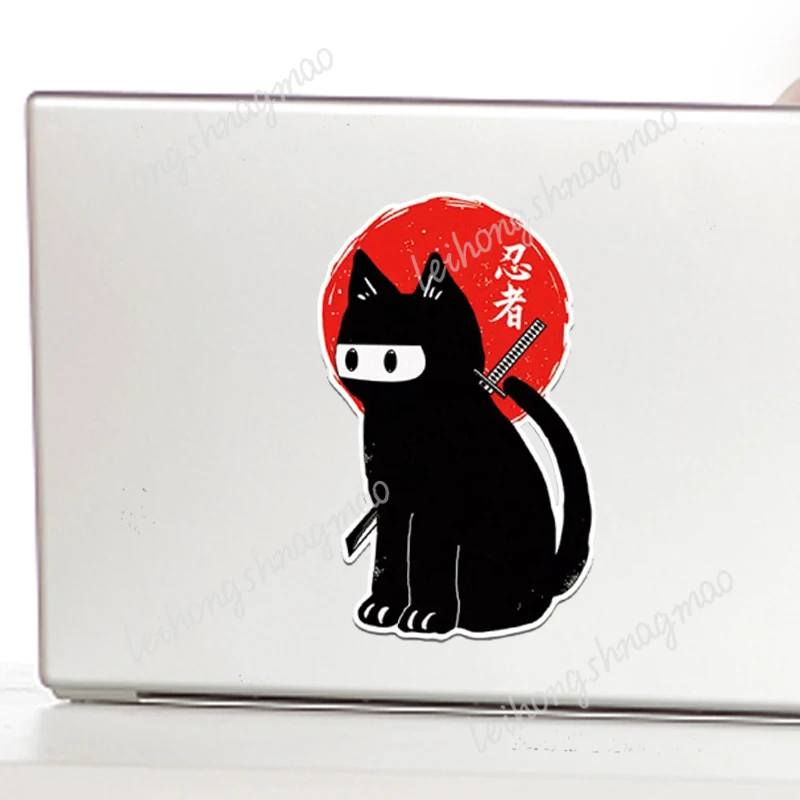 

Fun Ninja Cat JDM Style Stickers Suitable for Laptop Windows Windshield Scratch Covering Decoration Vinyl Waterproof Stickers