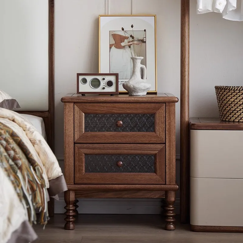 

Nordic Vintage Bed Table Elegant Comfortable Storage Drawers Night Table Space Saving Aesthetic Mesa De Noche Bedroom Furniture