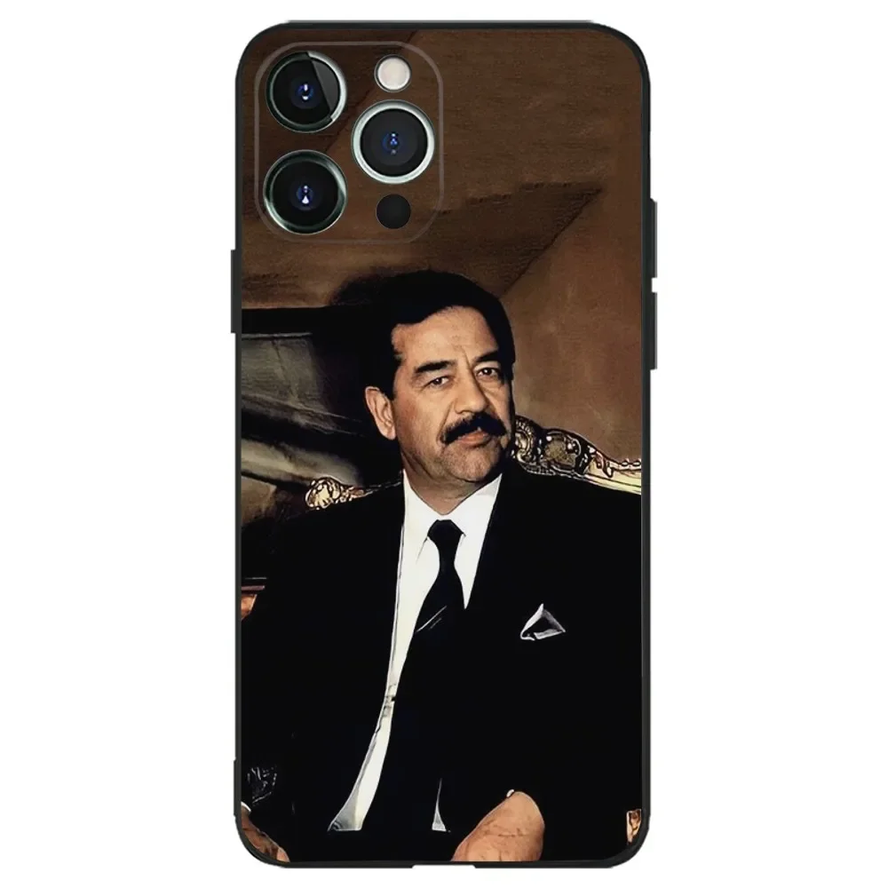 S-Saddam Hussein Iraq Arabic Phone Case For iPhone 16,15,14,13,12,11,Plus,Pro Max,XS,X,XR,SE,Mini,8,7 Soft Silicone Black Cover