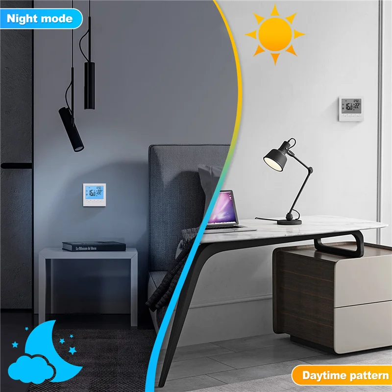 A61Z Deals Programmable Digital Thermostat 3A Weekly Room Temperature Controller For Efficient Home Heating White Backlight