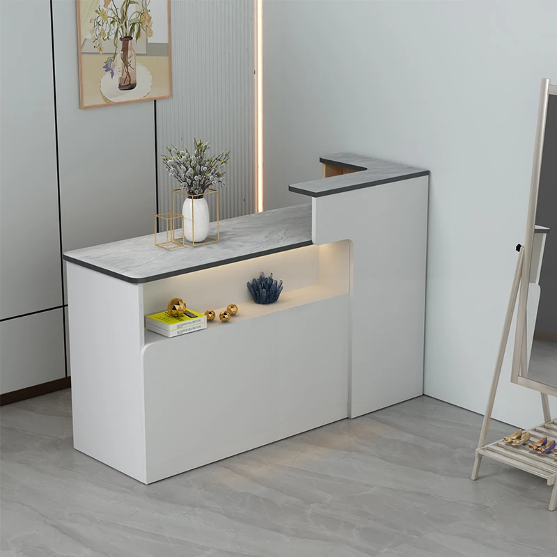 

Luxury Trendy Reception Desk Counter Decorations Display Ecorations Reception Desk Counter Aesthetic Salon Commercial Furniture