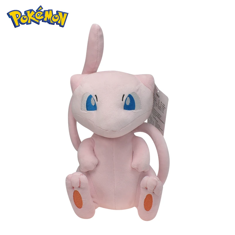 Peluche original de Pokémon Mew, 25 cm, adorable muñeco de peluche rosa, figura de anime, artículo de colección, regalo de cumpleaños.