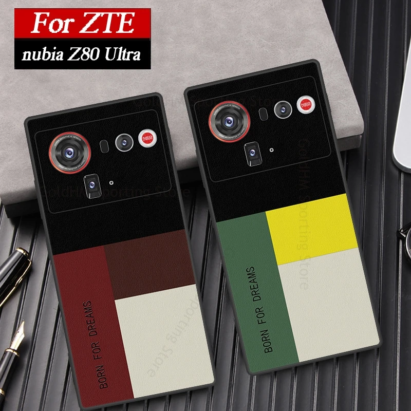 

For ZTE nubia Z80 Ultra Spliced Plaid Phone Leather Case Nubia Z70S Z50 Ultra Stitching Soft TPU Bumper Cover nubia Z50S Z60 Pro