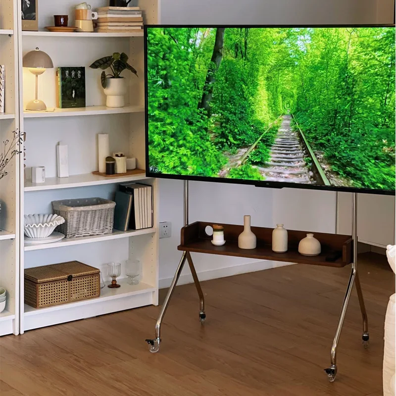 TV floor bracket removable stainless steel vertical wheelbarrow living room bedroom 43-70 inch universal hanger