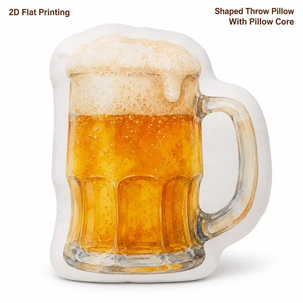Beer Stein Oktoberfest Gift Plush Pillow Cushion Irregular Stuffed Throw Pillow Home Decor Gift Sofa Bed Home