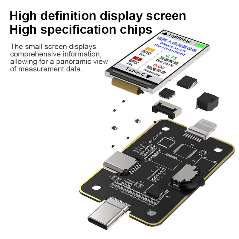 Mechanic T824 T824 SE Tail Insertion Tester High Precision Digital Display Type-C Lightning Phone Tail Insertion Detector