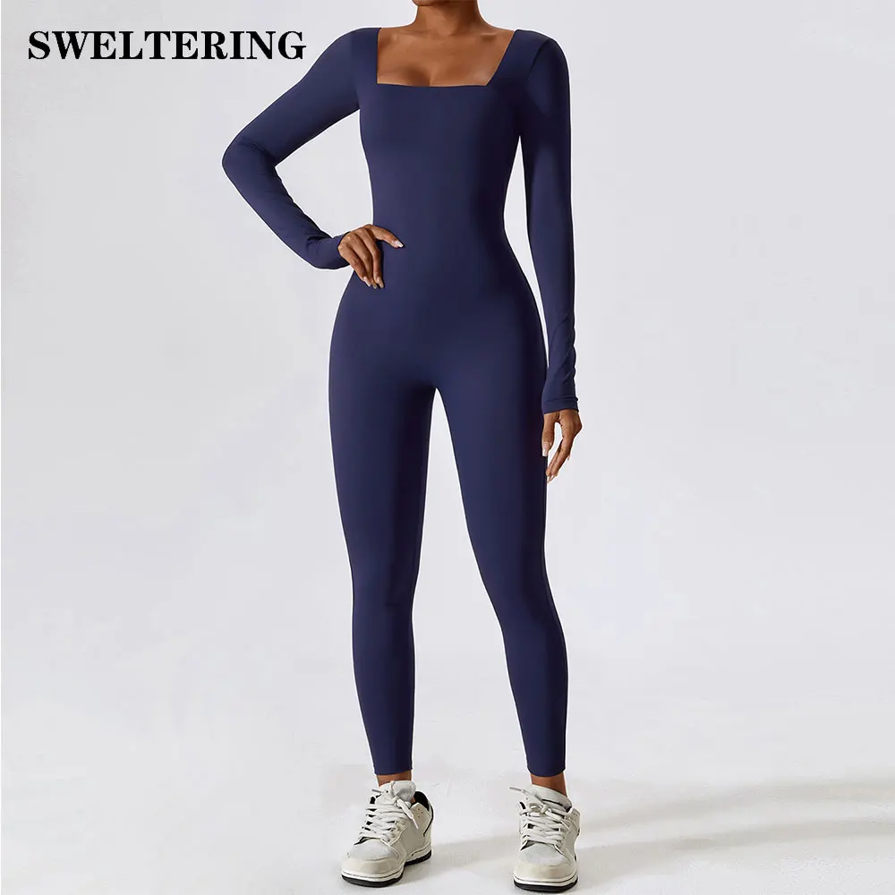 

Women's Tracksuit Jumpsuit Sportswear Long Sleeved Yoga Suit Gym Push Ups Fitness Workout Bodysuit Quick Drying Yoga One Piece