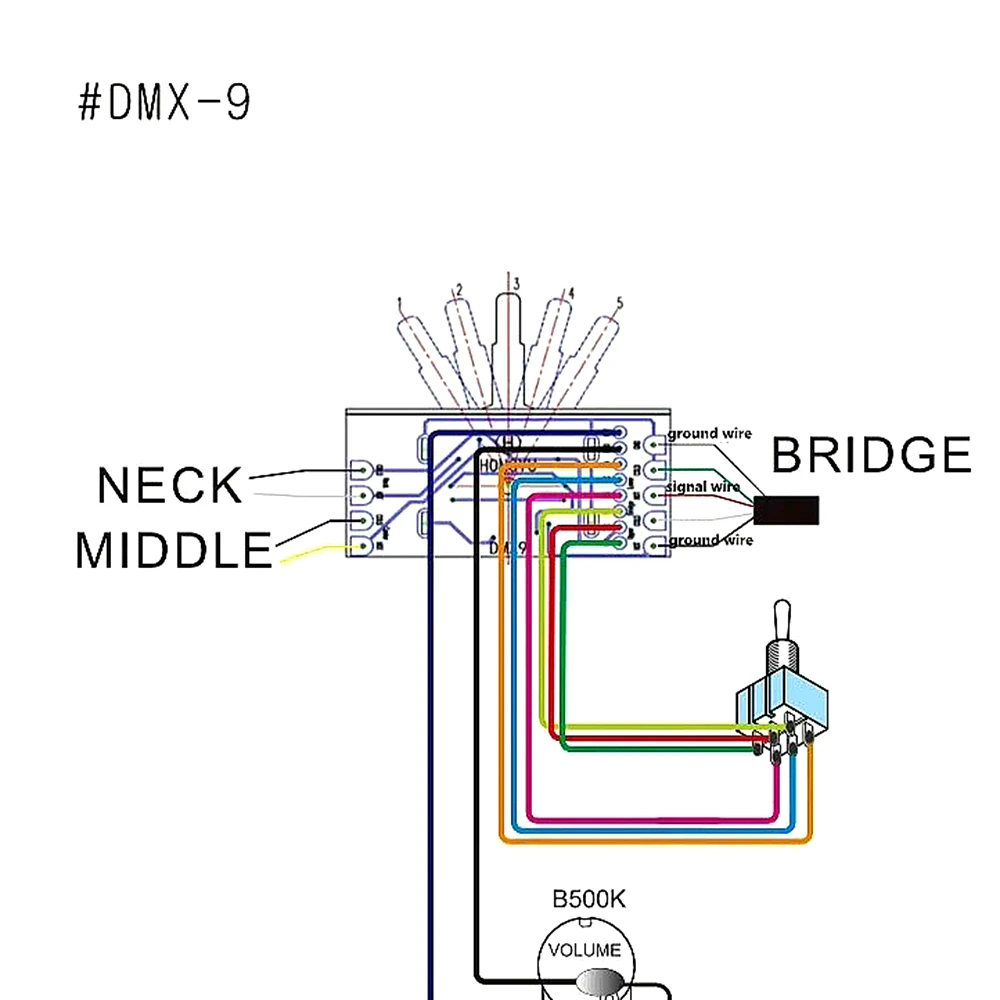 IBZ SSH بيك اب DMX9 التبديل 10 اتجاهات تبديل الأسلاك الغيتار الكهربائي تسخير