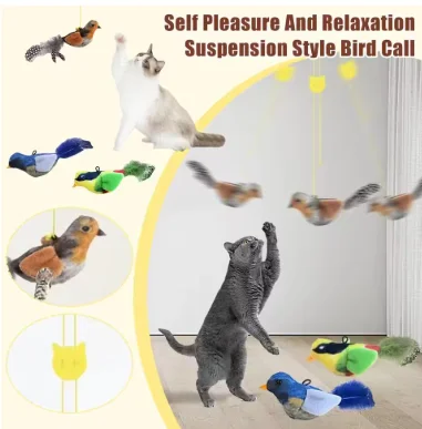 

Pet Sound Toy, Bird-Shaped Cat Toy, Animal Print Fabric, Can Make Sounds Without Charging, Suitable for Cats Play