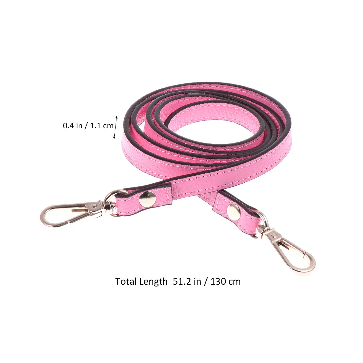 حزام كتف عريض وردي بنمط مزدوج الجوانب، حزام بديل غير قابل للتعديل لحقيبة يد المحفظة عبر الجسم