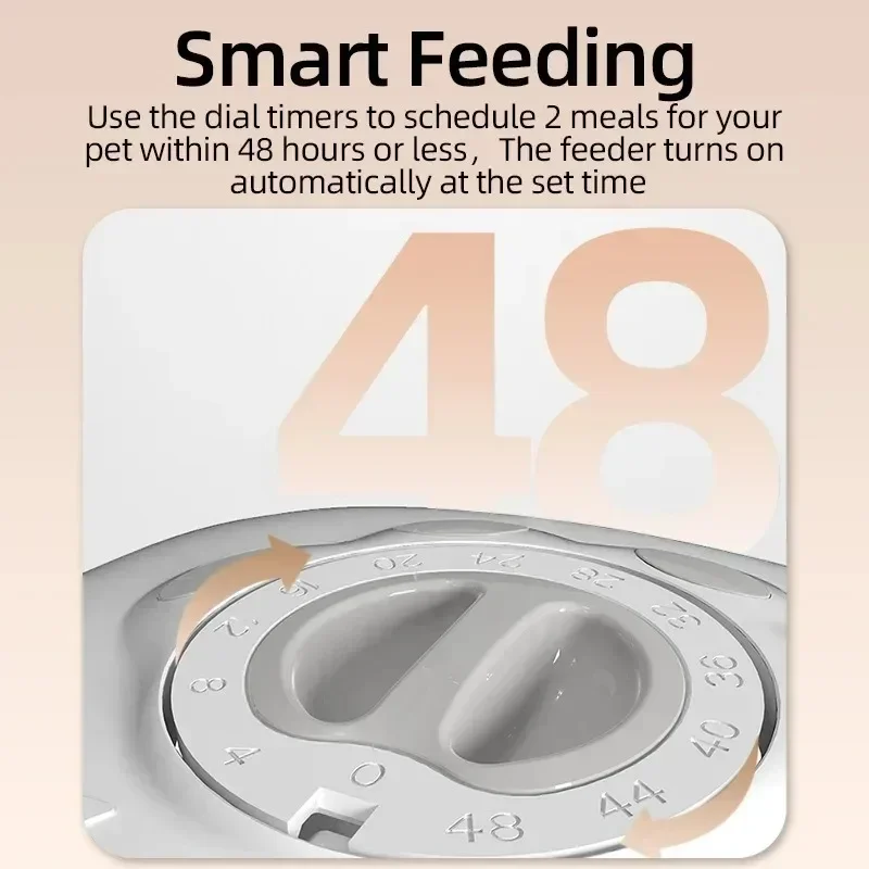 2 Meals Automatic Pet Feeder Smart Cat Food Dispenser For Wet & Dry Food Kibble Dispenser Accessories Auto Feeder For Cat