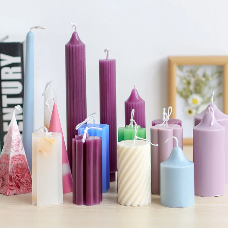 Handmade Aromatherapy Plastic Candle Mold Transparent Acrylic Mold Cylindrical Square Rack Craft Candle Mold Candle Making Kit