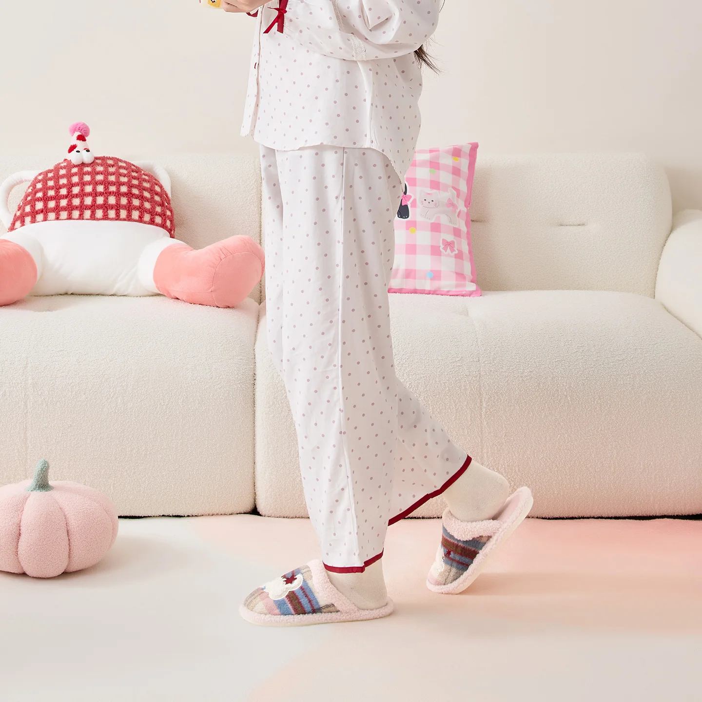 TZLDN Pantofole da casa con fondo morbido e spesso da donna Pantofole in peluche per la casa Pantofole termiche antiscivolo per interni invernali