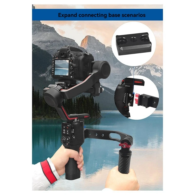 Camera Grip For DJI RC2/RS3 Gimbal Stabilizer Pot Handle Carbon Fiber Foldable Slot Side Handle