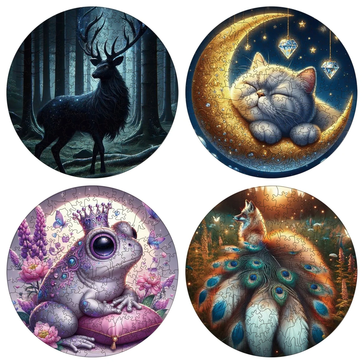

Deer Frog Fox CatPuzzles Unique Shape High Quality Jigsaw Puzzle Wooden Puzzle Best Gift For Child