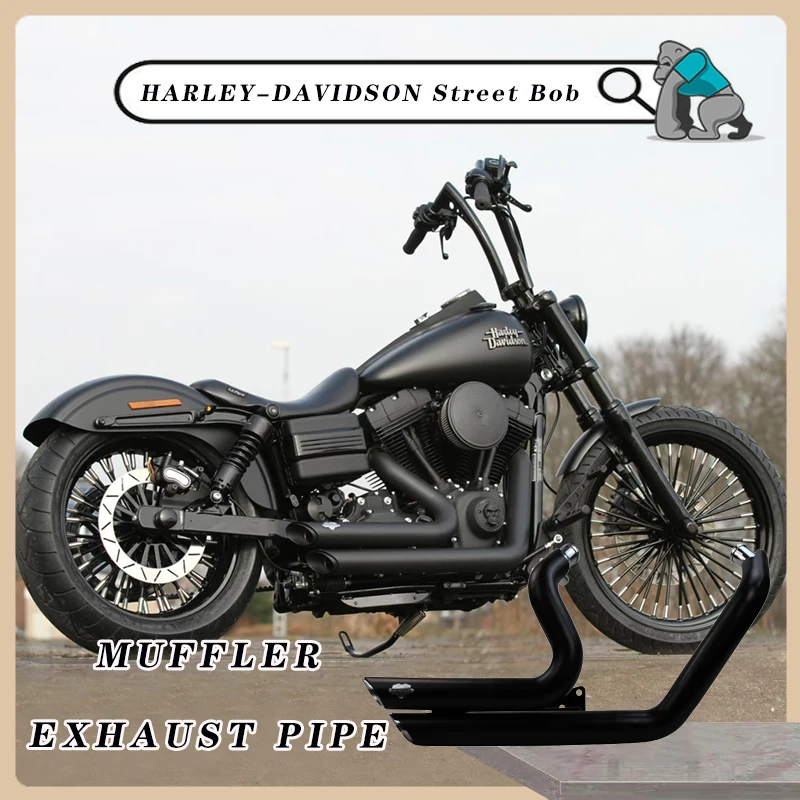 Motorrad V-H Dual Auspuffanlage Schalldämpfer Auspuffrohr für Harley Sportster XL1200 XL883 Harley-Davidson Street Bob Fat Boy