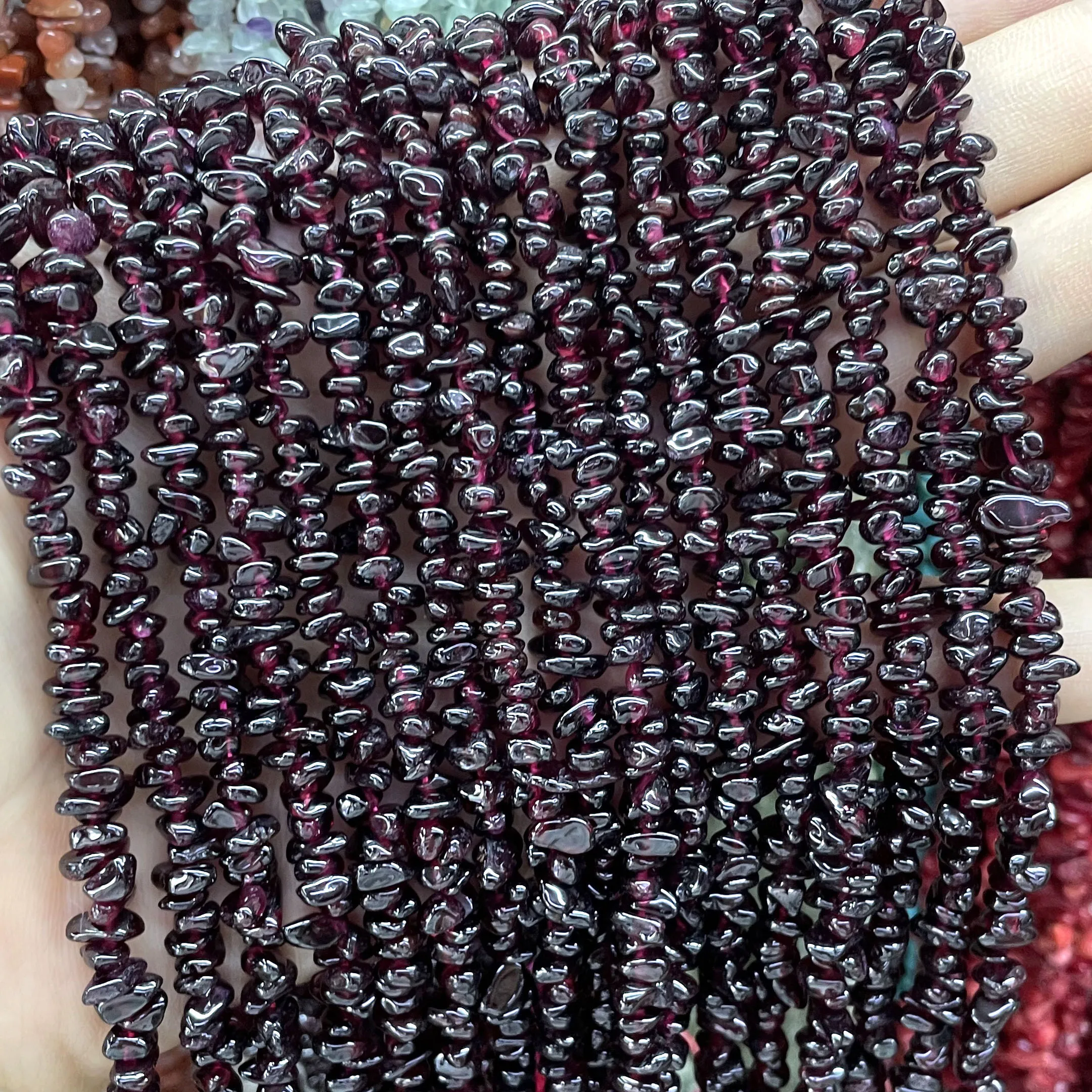 3-5MM Natural Stone Irregular Freeform Red Garnet Chip Gravel Spacer Beads For Jewelry Making Diy Bracelet Necklace Accessories