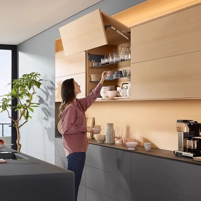Hanging cabinet upside down folding door support, cabinet kitchen linkage door upside down door support rod hardware
