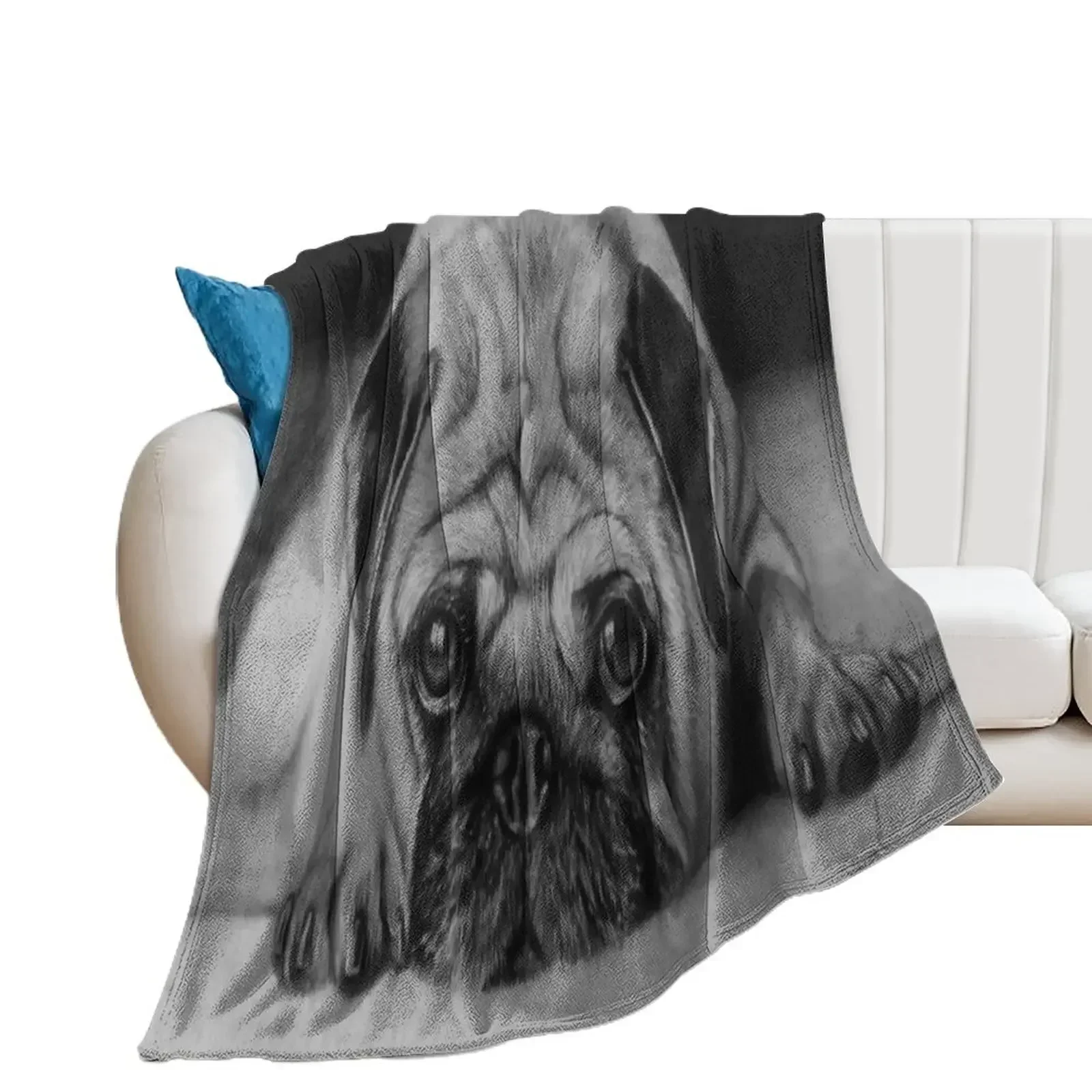 

pug funny cute design Throw Blanket heavy to sleep Warm Blankets