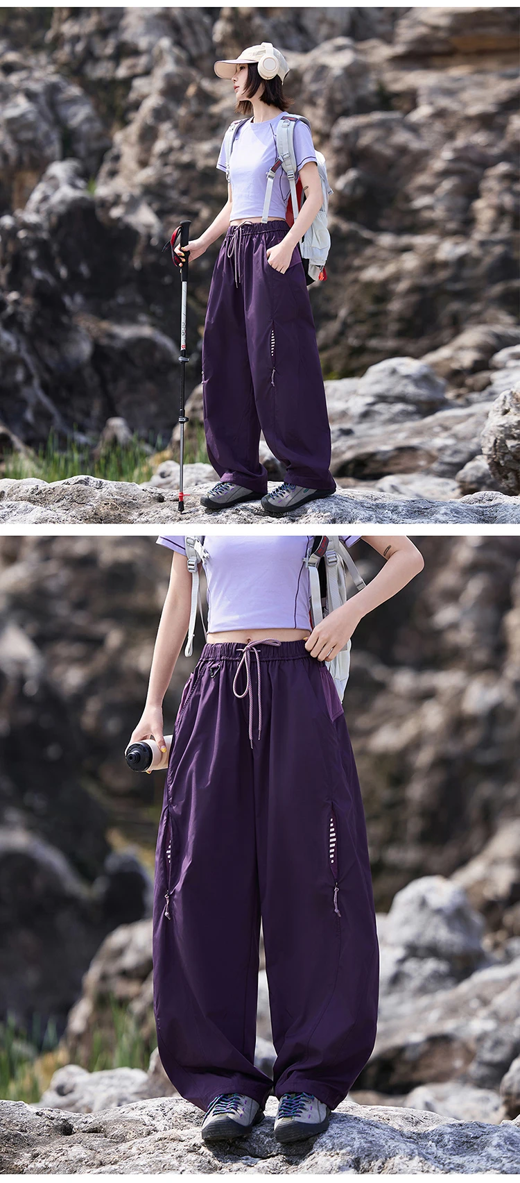 Unisex Outdoor-Wanderhose – Schnell trocknende, locker sitzende Hose mit Kordelzug in der Taille für Camping und Trekking – Detail 12