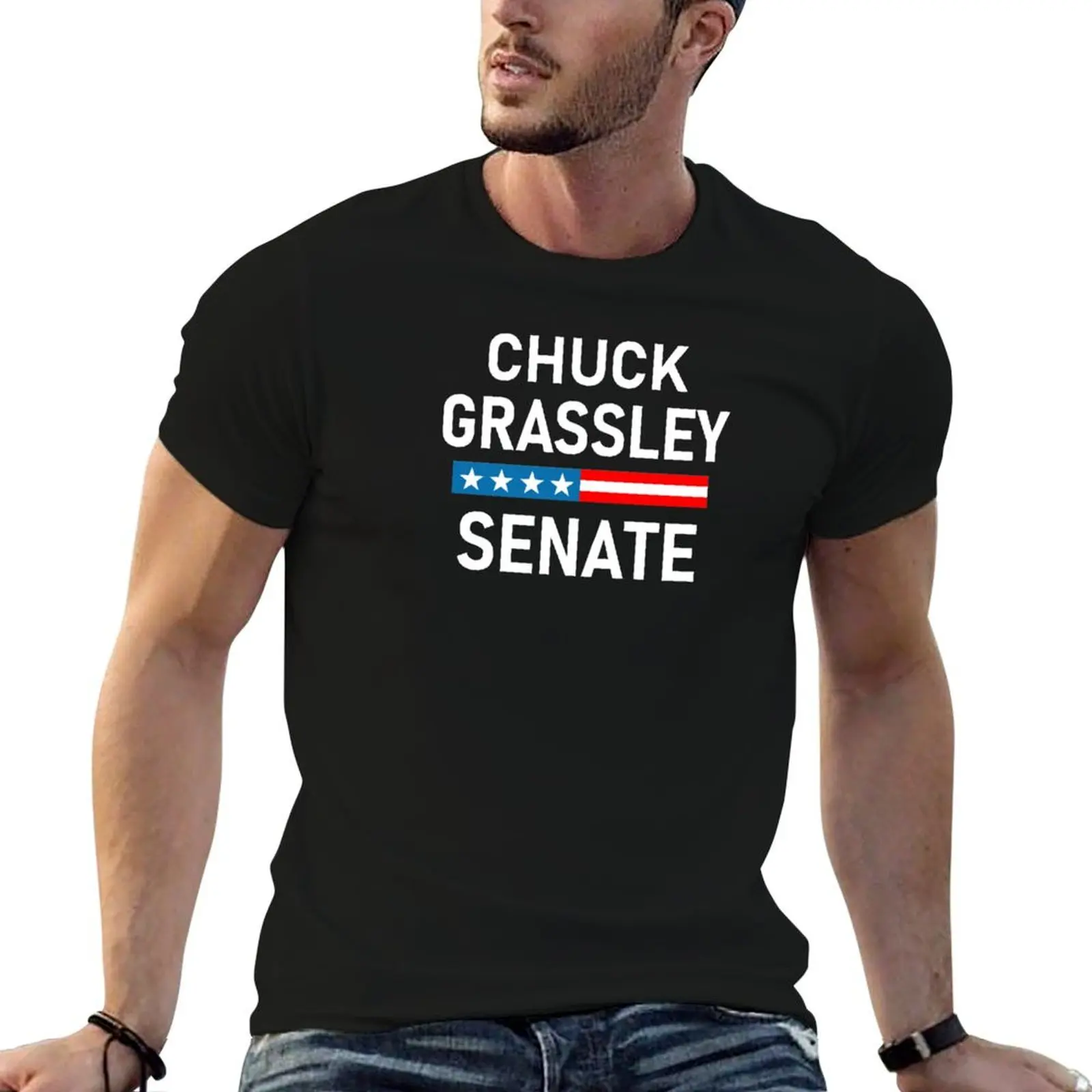 Vote Chuck Grassley Iowa Senator - Re-elect Chuck Grassley T-Shirt Art Pattern Printed Casual Top