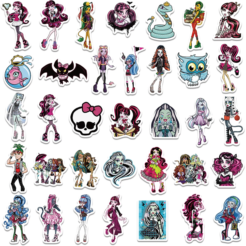 50PCS Riman Monster High School Cartoon Anime Creative Graffiti Bike Skateboard Car Helmet Laptop Computer Wholesale Toy Sticker