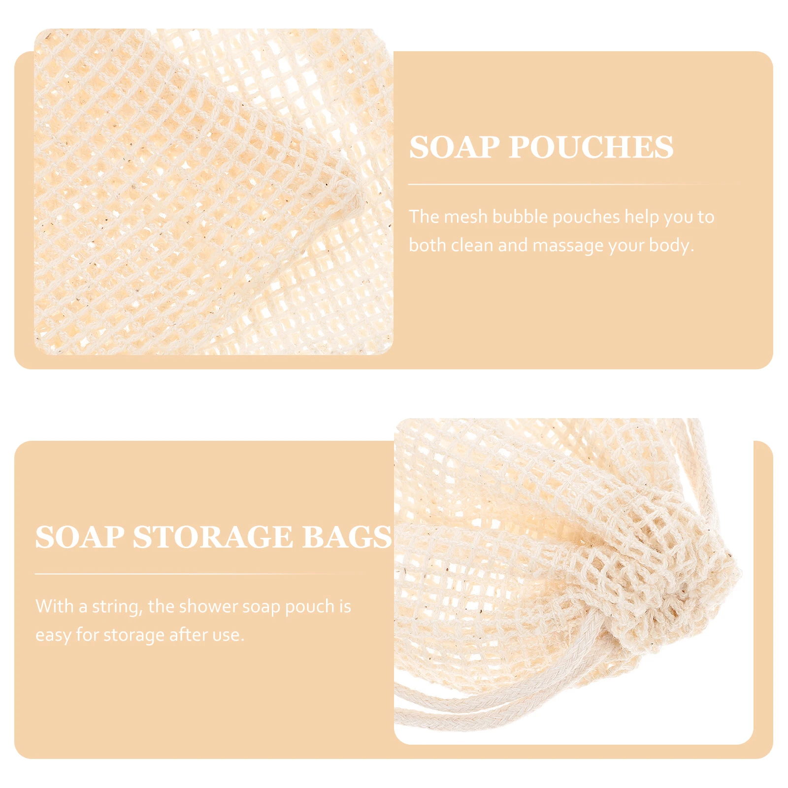 

5Pcs Soap Bag Cotton Jute Pouch Shower Storage Natural Handmade Soap Body Wash Travel Portable Skin