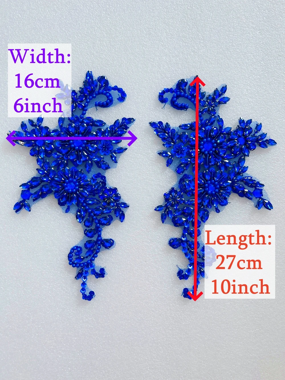 1 Pair Sewing Glass Crystals Rhinestones Appliques Patches Stones Embroidery For Sew on Wedding Evening Costumes Dress Ornament