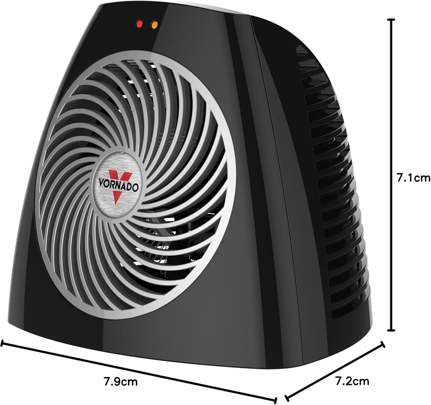 Vornado VH202 Personal Space Heater, Advanced Safety, 2 Heat Settings, Direct Heating, Black