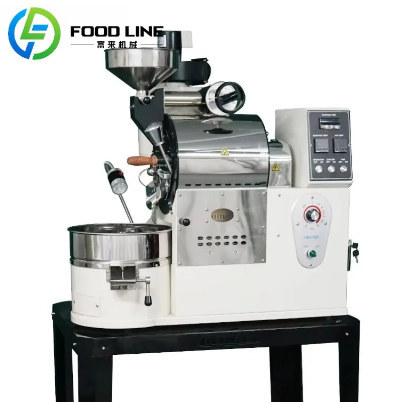 ماكينة تحميص حبوب البن التجارية 3 كجم، ماكينة تحميص أسطوانة التحكم اليدوي للاستخدام الاحترافي