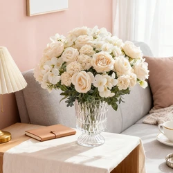 1/3pcs Artificial Flowers Silk Rose Peony Hydrangea Festival Wreath Decor Wedding Wreath Home Room Table DIY Craft Accessories