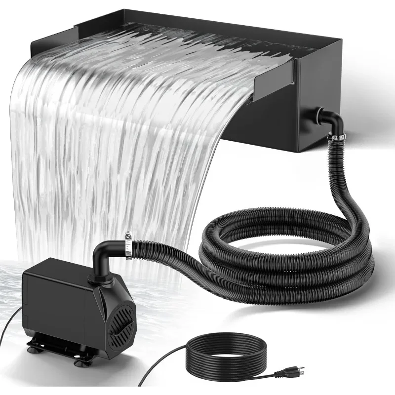Pond Waterfall Spillway Kit With Pump And Spillway Corrugated Tubing 304 Stainless Steel Garden FountainLandscape Decoration