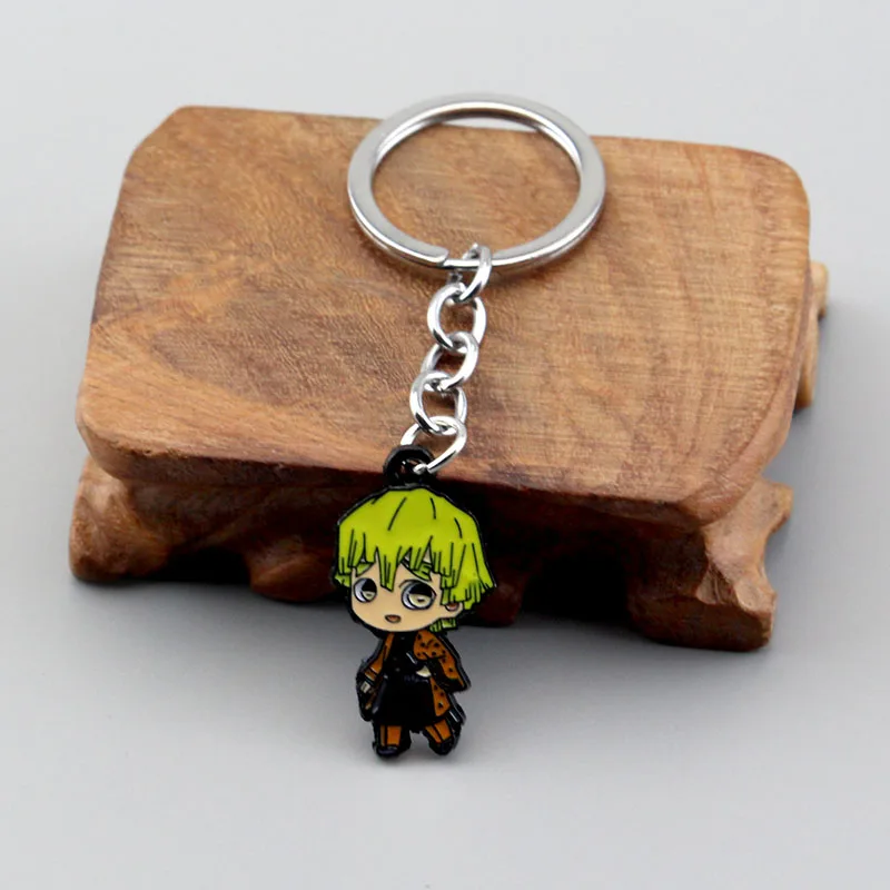 أنيمي شيطان القاتل المفاتيح كامادو تانجيرو الاكريليك موضة الاتجاه حلقة رئيسية للقرط للنساء الرجال هدية الديكور سيارة مجوهرات