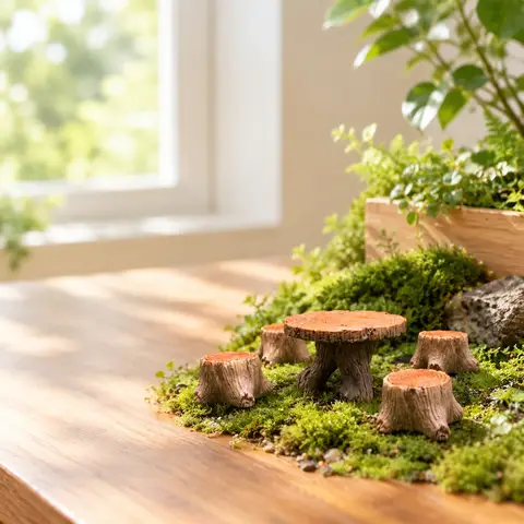 5 Miniature Tree Stump Garden Art Accessories Resin Decoration, Garden Landscape Accessories, Resin Creative Crafts