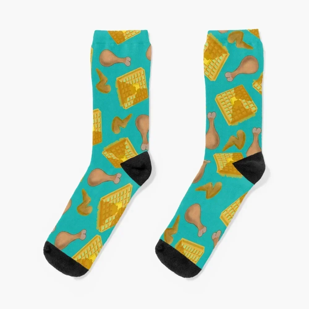 

Chicken and Waffles Socks sports and leisure golf Novelties Women's Socks Men's