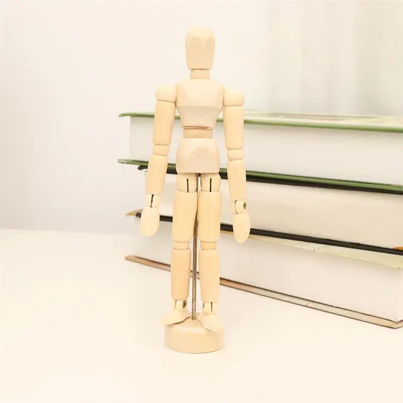 2 Pcs Drawing Model Figurine Maniquine Mannequin Statue Desktop Figurines Bamboo