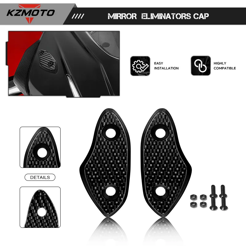 

For RS660 RSV4 1100Factory 2020-2026 RSV4 2009-2026 Motorcycle Mirror Hole Cover Windscreen Driven Mirrors Eliminators Cap