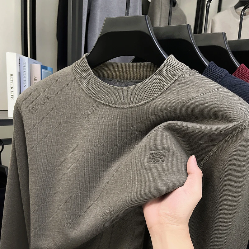 

Man High Quality Long Sleeves Knitwear Fleece-Lined Thickened Autumn Winter Hot Korean-Style Hood Sweater Fashion Warm Men'swear
