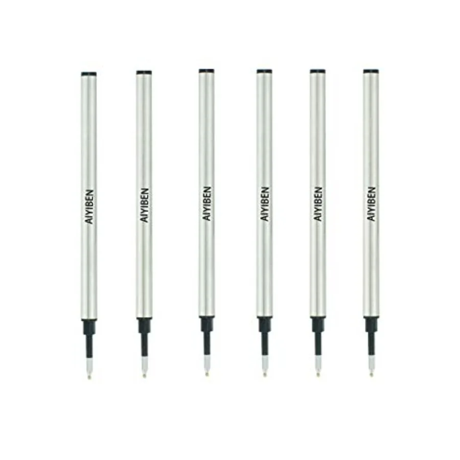 

4.37 inch Rollerball Pen Refills, Roller Ball Fine Point 0.5mm, Ink Refill Pack of Replaceable Pen Refills Medium Point 6 Pack