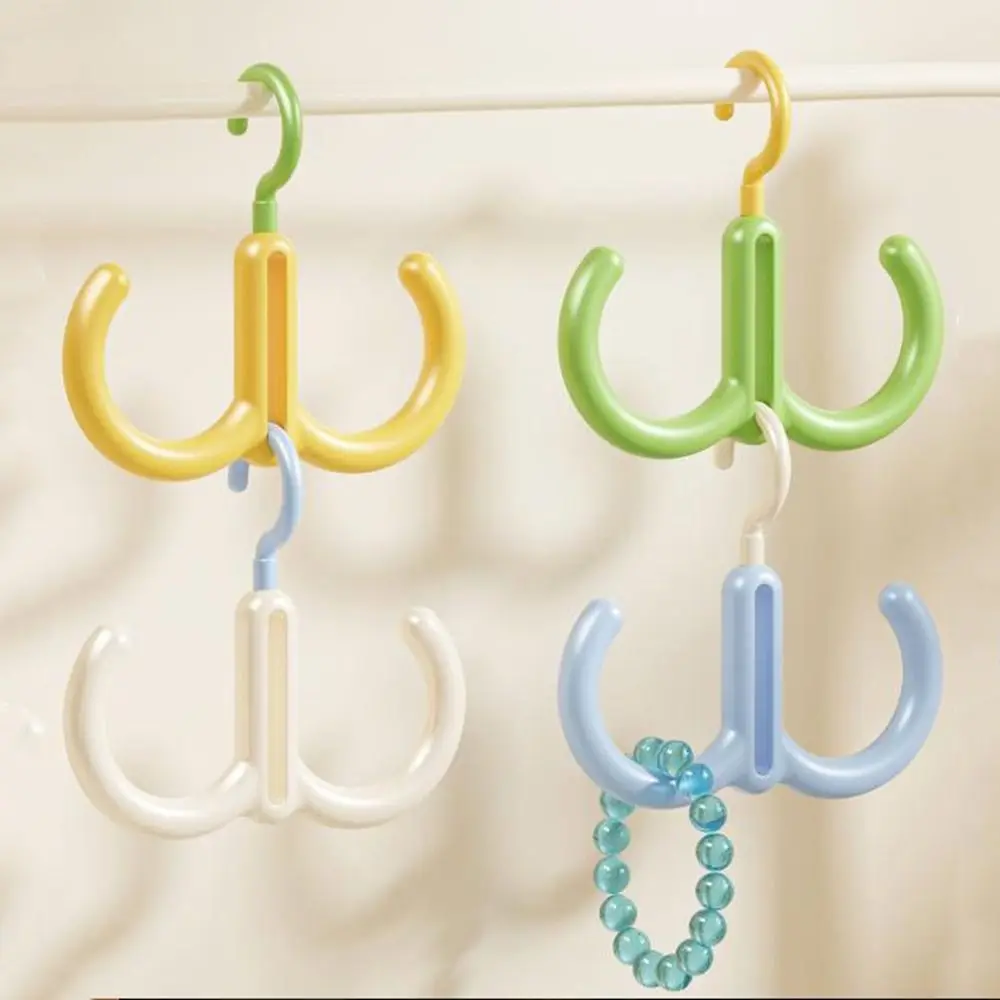 

3Pcs Dopamine Rotating Hook Hanging Space Saving Clothing Hanger Plastic Stackable Clothes Storage Hook Clothes Display
