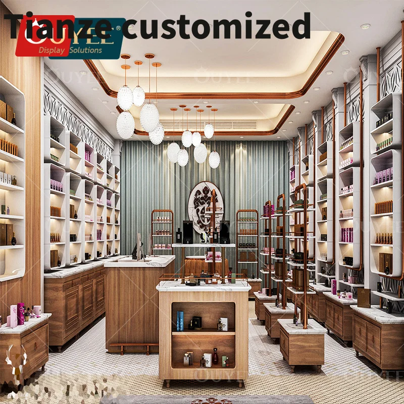 

Customized-Customized Perfume Showcase interior design cosmetic store display cabinet