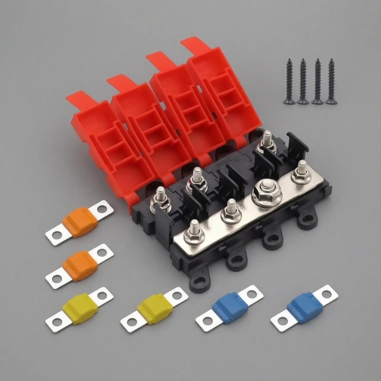 Touch Safe Fuse Holder for Marine Electrical Circuits with 200°C Rated Silicone Covers and Silver Bus