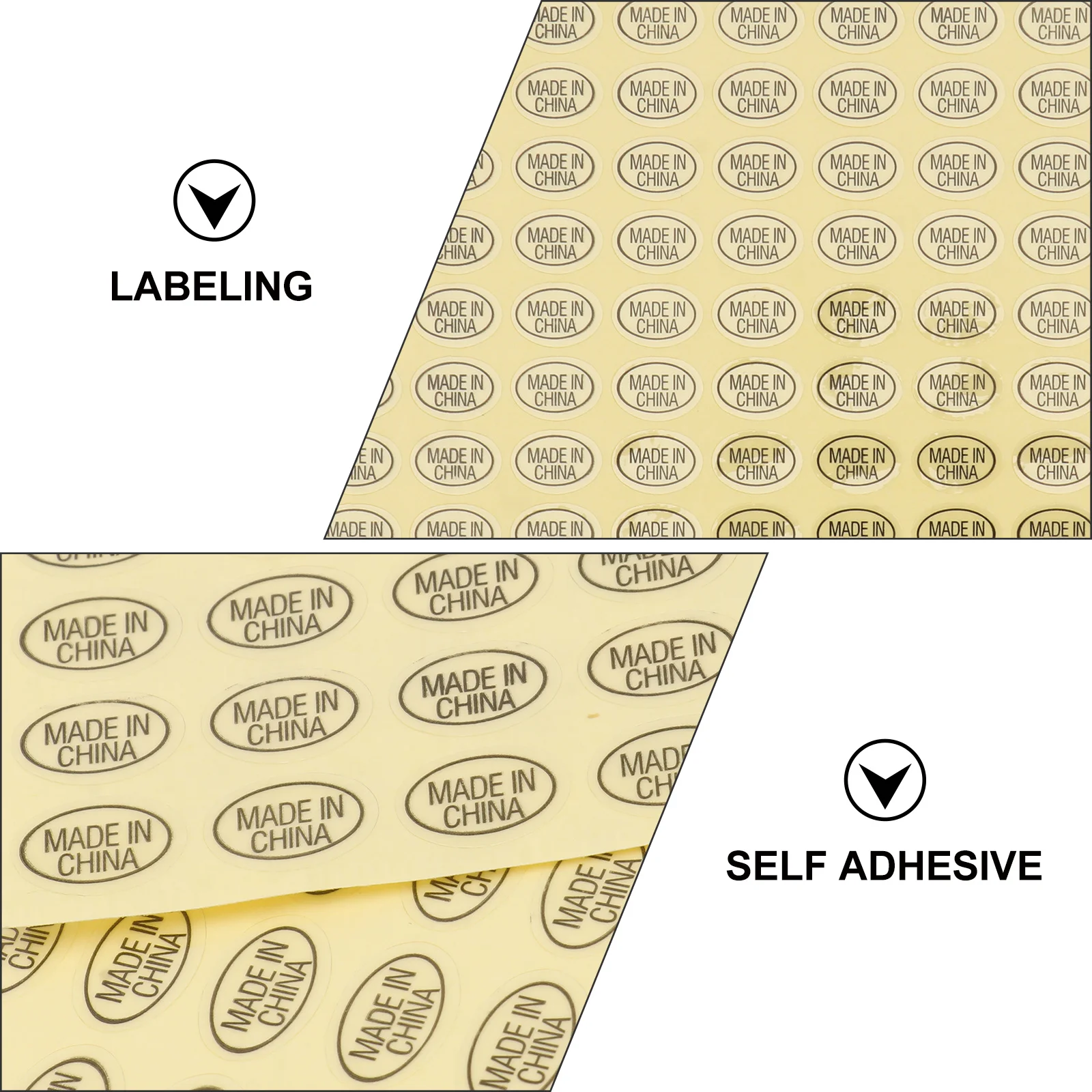 

11700Pcs Made in China Stickers Waterproof Labels for Retail Packaging Metal Plastic Paper Glass Wood Made in China Stickers