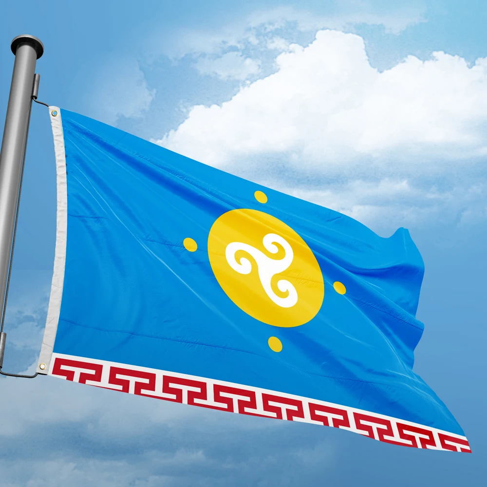 Flag Of Ust-Orda Buryat Okrug 3*5FT 90*150CM Flags Federal Subjects  Russia Custom  Indoor Outdoor Decor Banners UV Resistance