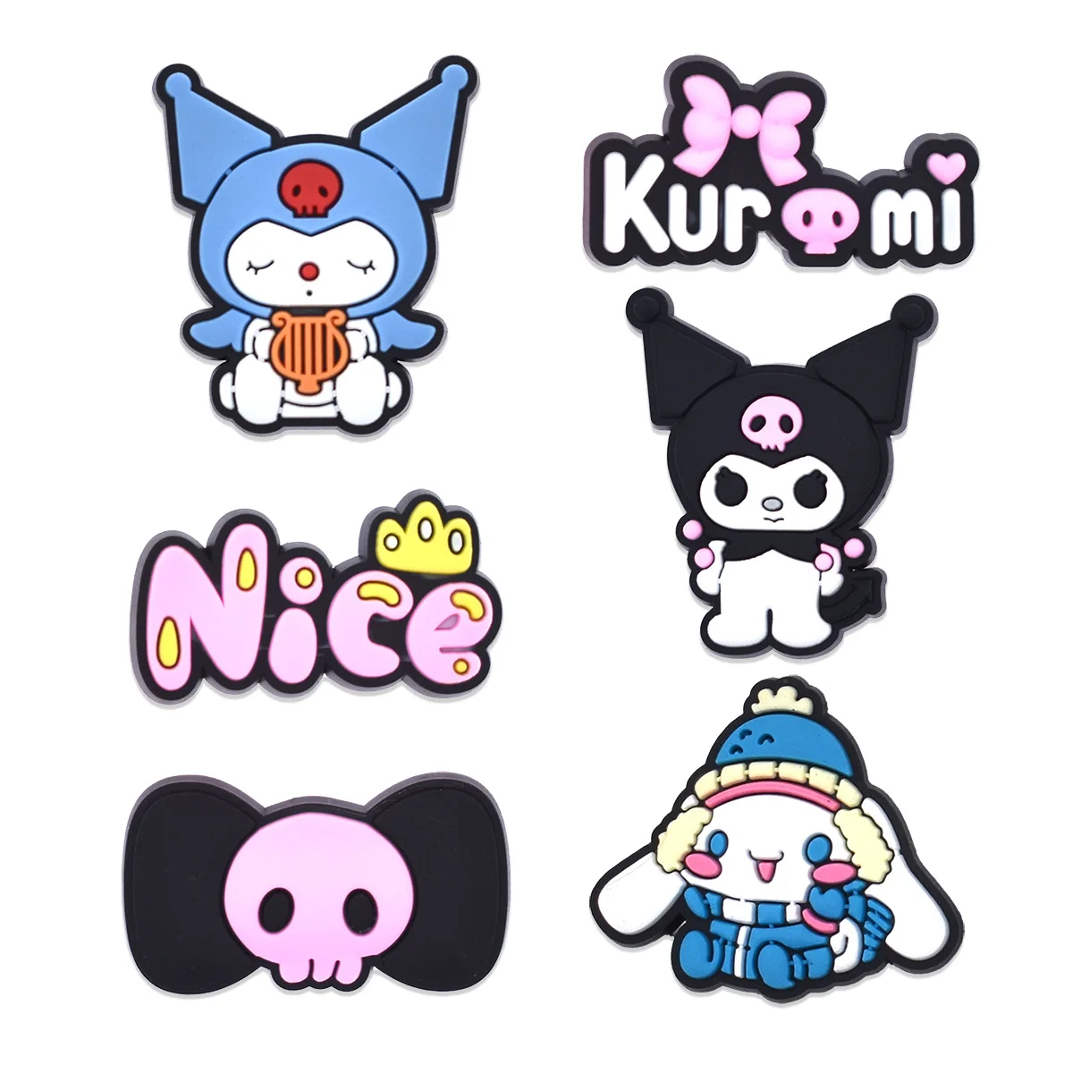 Mesuca New Cartoon Rabbit Kuromi DIY accessories PVC Praise Shoe charmas clow for clogs Slides Gift Idea Easy to install