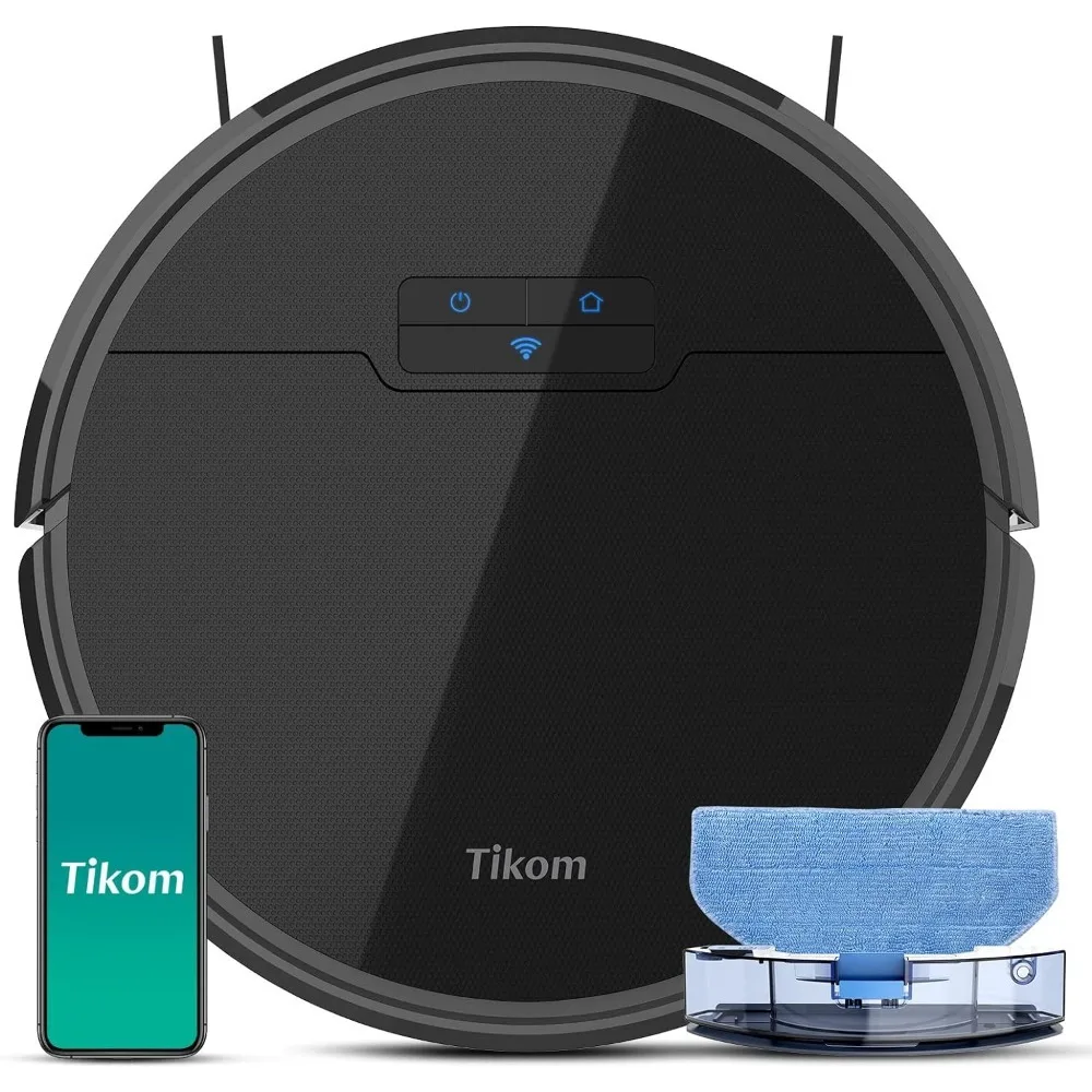 

Tikom Robot Vacuum and Mop, G8000 Robot Vacuum Cleaner, 2700Pa Strong Suction, Self-Charging