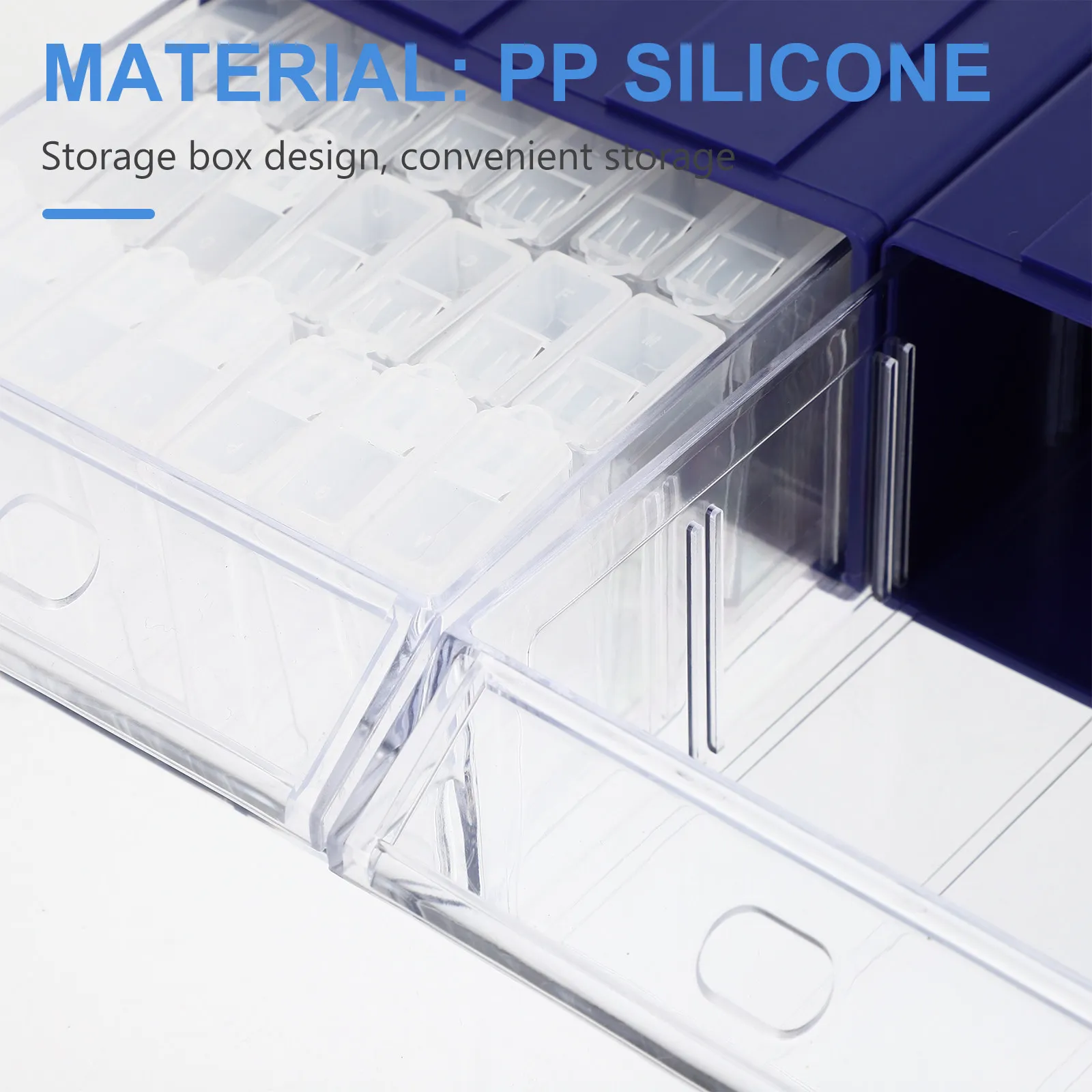 

Набор из 1 коробки для хранения страз, бусин, ювелирных изделий и сережек: маленький, портативный, легкий, пластиковый органайзер