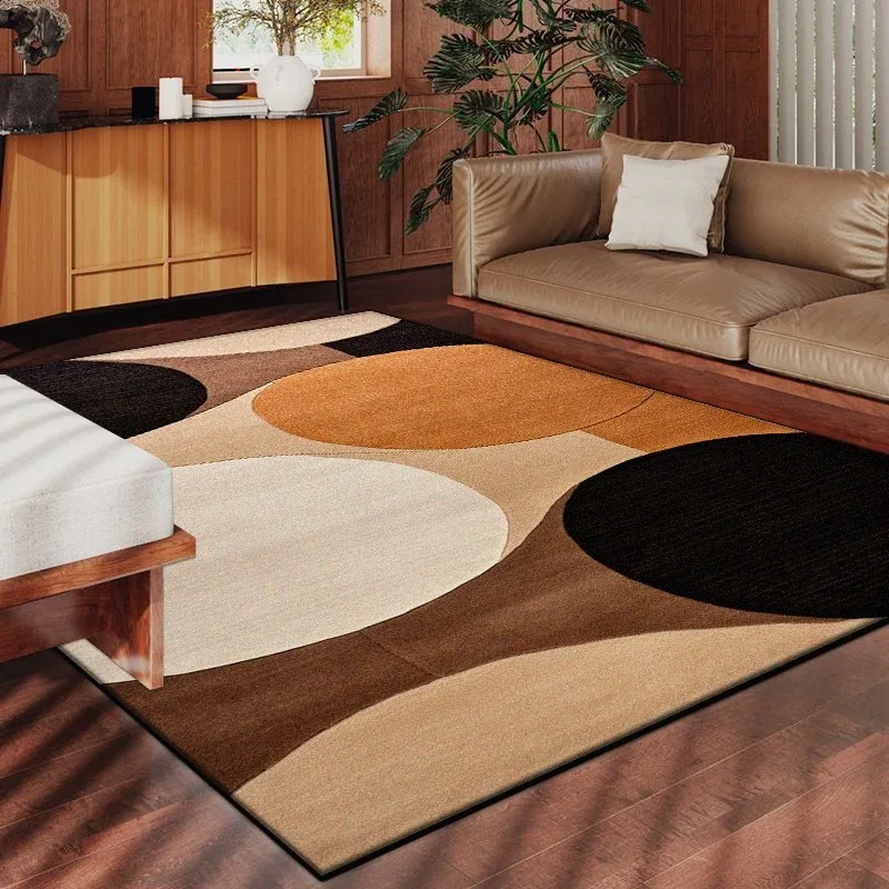 

Retro Geometric Design Living Room Carpet Non-slip Soft Machine Washable Bedroom Rug Home Decor Sofa Coffee Table Floor Mat 러그