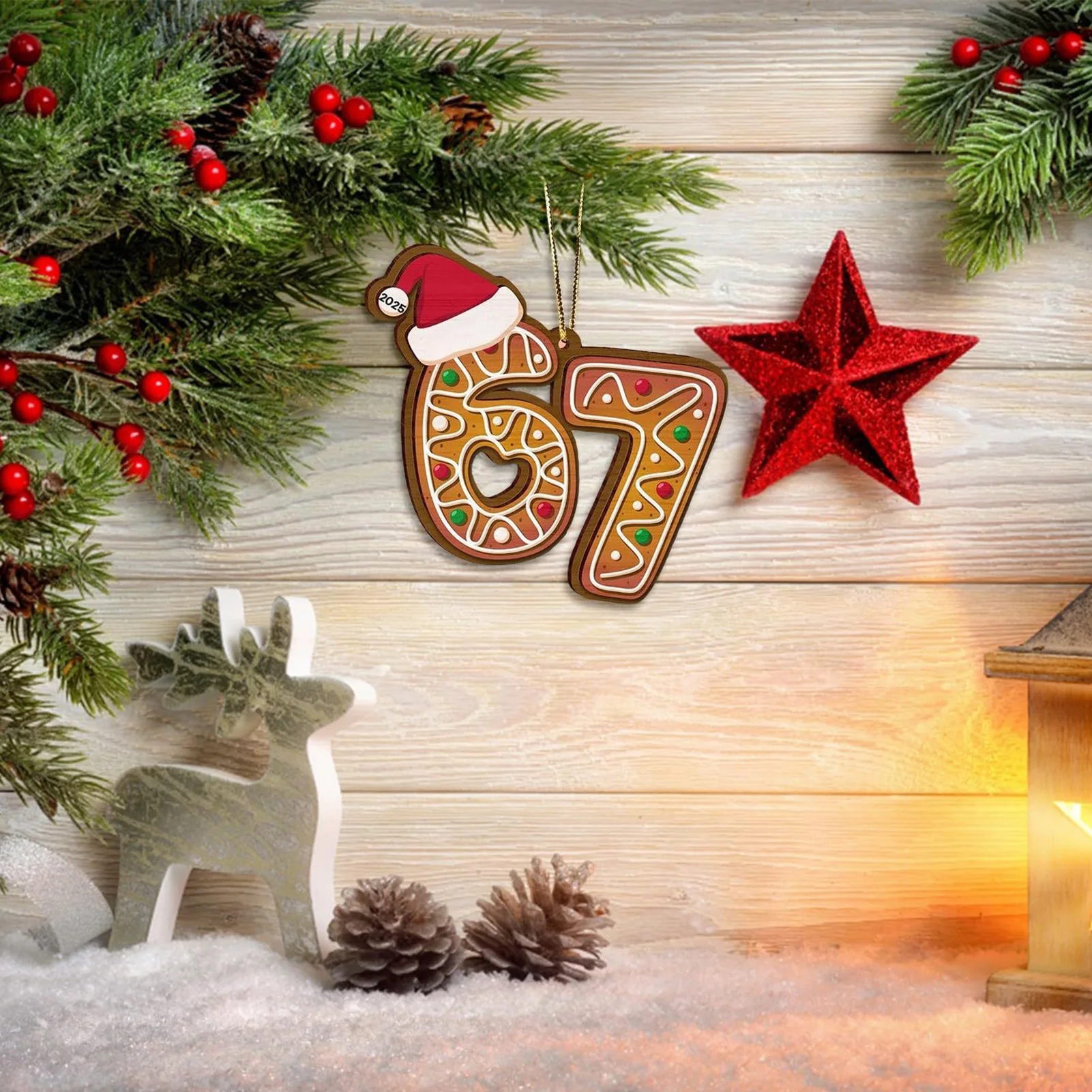 عيد الميلاد 67 نموذج زخرفة ديكور معلق عطلة الديكور لشجرة عيد الميلاد نافذة عرض الحفلات DF #3