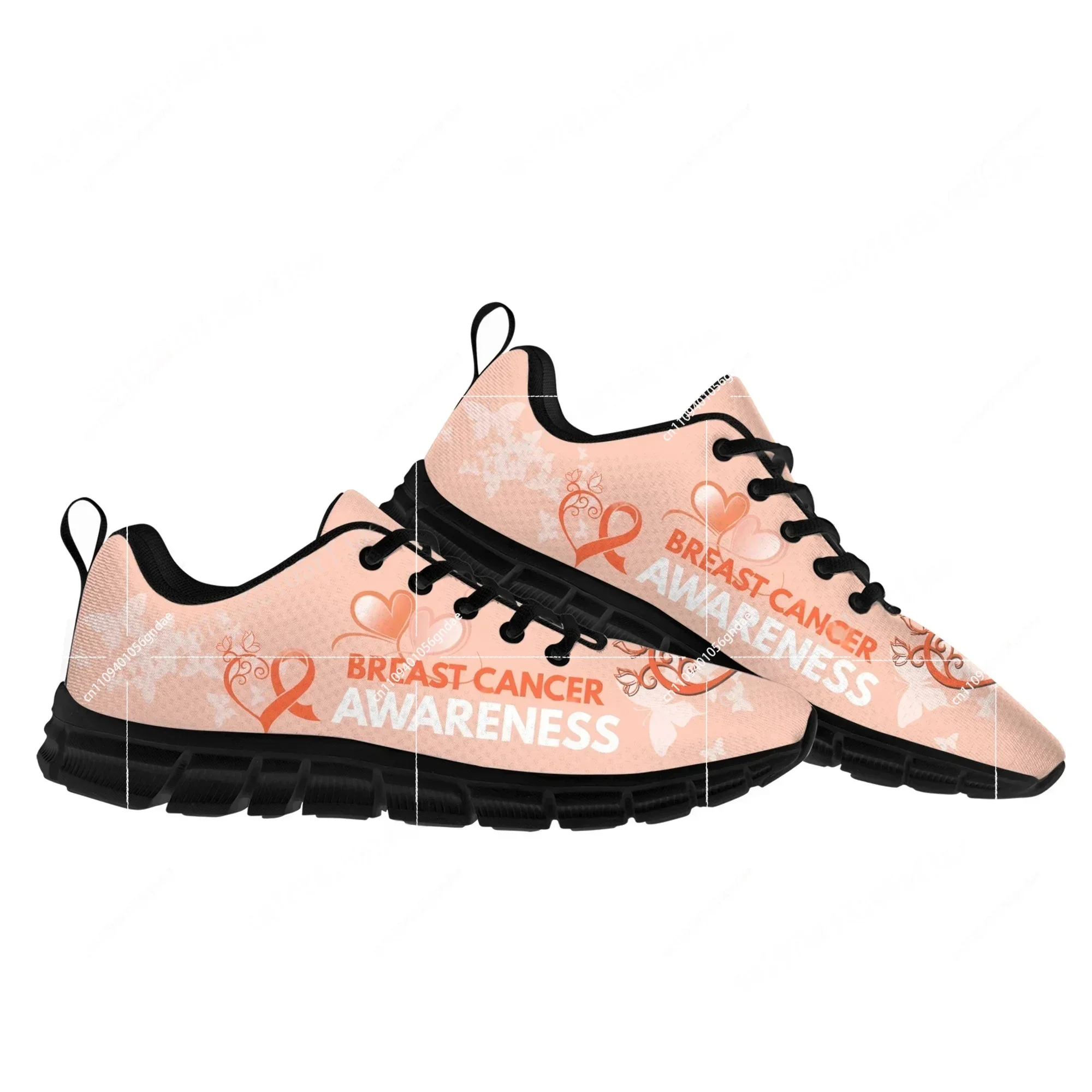 

Breast Cancer Awareness Pink Ribbon Design Sports Shoes Mens Womens Sneakers Sneaker Custom Built Shoes